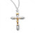 Sterling Silver Tu-Tone Wheat Crucifix - 18" Chain