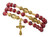 Our Lady of Guadalupe Red & Gold Glass Bead Rosary Bracelet 