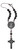 St. Benedict Black Wood Bead Auto Rosary