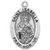 Patron Saint of Brides.  Sterling silver oval medal with a 18" genuine rhodium plated curb chain. Dimensions: 0.9" x 0.6" (22mm x 14mm). Weight of medal: 1.9 Grams. Medal comes in a deluxe velour gift box. Engraving option available. Made in the USA


 