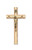 Oak Crucifix with Gold Beveled Inlay - 8"