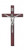 10" Beveled Cherry Stained Cross with Silver Corpus. Packaged in a deluxe gift box. Ideal wedding or house warming present