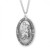 Sterling Silver Large Oval St. Christopher Medal - 24" Chain