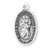 13/16" St. Christopher Medal. Medal is .925 sterling silver with an 18" Genuine rhodium plated curb chain. Dimensions: 0.8" x 0.4" (21mm x 11mm). Medal comes in a deluxe velour gift box. Made in the USA