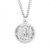 Sterling Silver Round St. Michael with Guardian Angel Medal - 24" Chain