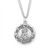 Sterling Silver Round Scalloped Edge St. Michael Medal - 24" Chain