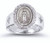 Sterling Silver Miraculous Medal Ring with Cubic Zirconia Crystals