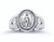 Sterling Silver Miraculous Medal Ring with Two Crystal Cubic Zirconias