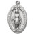 Solid .925 sterling silver Oval Miraculous Medal. Sterling Silver Oval double sided Miraculous Medal comes on an 18" genuine rhodium plated curb chain. Deluxe velour gift box is included. Dimensions: 0.9" x 0.5" (24mm x 13mm). Weight of medal: 2.7 Grams. Made in the USA