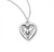 Sterling Silver Miraculous Medal in Heart - 18" Chain