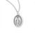 Sterling Silver Oval Beaded Edge Miraculous Medal - 18" Chain