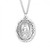 Sterling Silver Oval Miraculous Medal with Flowers - 24" Chain