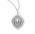 Sterling Silver Oval Miraculous Medal with Rose Border - 18" Chain