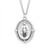 Sterling Silver Large Beaded Miraculous Medal - 24" Chain