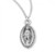 Sterling Silver Pointed Oval Miraculous Medal - 18" Chain