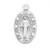 Solid .925 Sterling Silver Flowered Edge Miraculous Medal. This flowered edge miraculous medal comes with an 18" genuine rhodium-plated, stainless steel curb  chain. Dimensions: 0.9" x 0.6" (24mm x 14mm). Weight of medal: 2.6 Grams.  Deluxe velvet gift box included. Made in USA. 

 