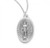 Sterling Silver or Gold-over Sterling Silver Oval Miraculous Medal with Floral Border - 18" Chain