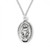 Sterling Silver or Gold-over Sterling Silver Oval Beveled Miraculous Medal - 24" Chain