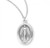 Sterling Silver or Gold-over Sterling Silver Oval Miraculous Medal with Ribbed Edge - 18" Chain