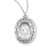 Sterling Silver Oval "Crown of Thorns" Miraculous Medal - 18" Chain