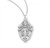 Sterling Silver Small Oval Miraculous Medal with Flowers - 18" Chain