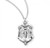 Sterling Silver Scroll-Top Oval Miraculous Medal - 18" Chain