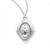 Sterling Silver Oval Shield Border Miraculous Medal - 18" Chain