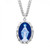 Sterling Silver Genuine Cameo Fancy Edge Oval Miraculous Medal - 24" Chain