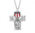 Sterling Silver Military Shield Miraculous Medal with Cross Pendant - 24" Chain 