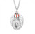 Sterling Silver Airforce Shield Red, White, & Blue Miraculous Medal - 24" Chain
