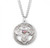 Sterling Silver Large Round Red, White, & Blue Shield 4-Way Cross Pendant - 24" Chain