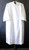 Alb in 100% smooth poplin polyester for easy care. One inch woven lace bands on cuffs and on the bottom of the garment. Your choice of velcro or button closure. Ample Cut sizes available upon request, please contact us at 800-523-7604 for details. (See sizing charts below product descriotion) 