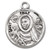 Round Sterling silver St. Emily medal/pendant comes on an 18" Genuine rhodium plated fine curb chain. Medal comes in a deluxe velvet gift box. Engraving Available