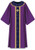 In Brugia, soft and light fabric of 100% wool. Banding and decoration around neck in damask fabric, bordered with gold braid; Adorned with hand embroidered cross. Unlined, Plain 'O' neck. Comes in Purple, White, Green, & Red. These items are imported from Europe. Please supply your Institution’s Federal ID # as to avoid an import tax.  Please allow 3-4 weeks for delivery if item is not in stock.