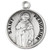 Saint Peregrine Medal ~ Solid .925 sterling silver round St. Peregrine medal/pendant. Saint Peregrine is the Patron Saint of cancer patients. A 20" Genuine rhodium plated curb chain and a deluxe velour gift box are included. Dimensions: 0.9" x 0.7"(22mm x 18mm).  Made in the USA.  Engraving Option Available
