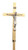 Satin Brass Processional Crucifix 730- Dimensions:  78"H., 12" base, 12" x 19" cross, with a 9-1/2" oxidized silver  corpus. 
