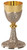 24K Gold-Plated & Oxidized Silver Chalice with Holy Spirit & Grape Design