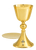 24K Gold-Plated Satin Chalice & Paten and Matching Ciborium