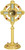 24K Gold-Plated Ostensorium with Silver Cross & Ruby Accents – 15" H