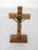 Brazilian Wood Standing Crucifix with Gold Corpus; Option with St. Benedict Medal 