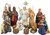 Close-up view of the figures and objects included in the 14-Piece Nativity Set from St. Jude Shop.