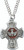 1 -1/4" x 7/8" Antique Pewter 4-Way Cross on a 24" rhodium plated chain. Center of cross is red enamel with the Holy Spirit. Perfect for a Confirmation gift!