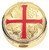 Red Enamel Cross on Pyx. 2-1/4" diameter, 25 host capacity (Host capacity based on 1-1/8" size host). Use with burse K-3125, sold separately. 