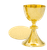 24K Gold Chalice & Scale Paten and Matching Ciborium 