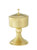 7.25"H Ciborium is 24kt gold plate. Holds 175 host based on 1 3/8" hosts. 