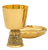 24K Gold-Plated Apostles Chalice & Bowl Paten and Matching Ciborium - High Polish Finish