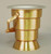 Holy Water Bucket with Satin Bronze Finish - Height: 7 1/4". Removable aluminum liner insert for easy maintenance. Elegant Wood Handle. Asperigal sold separately.