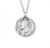 Sterling Silver Round Sacred Heart of Jesus Scapular Medal - 24" Chain