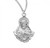 Sterling Silver Sacred Heart of Jesus Profile Medal - 18" Chain