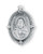 1 1/16" Sterling silver Scapular medal showing the Sacred Heart of Jesus on the oval shaped front and Our Lady of Mount Carmel on the reverse. The medal comes with a 24" genuine rhodium plated endless chain in a deluxe velour gift box.